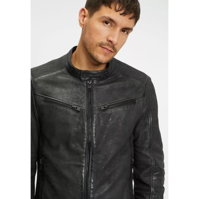 Geaca de Piele Barbati Gipsy Neagra G2MTayco – IMBRACAMINTE