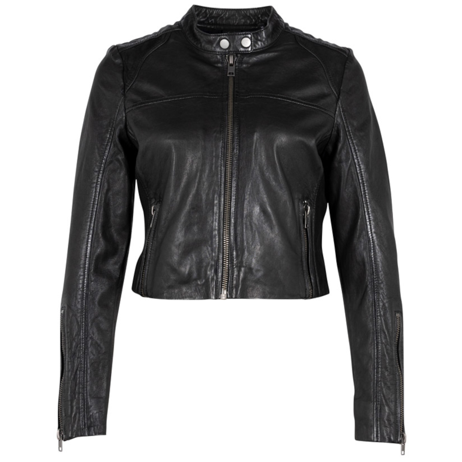 Geaca Scurta de Piele Dama Gipsy Neagra G2WAdana – Geci de Piele