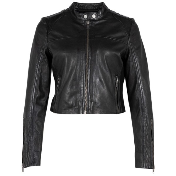 Geaca Scurta de Piele Dama Gipsy Neagra G2WAdana – Geci de Piele — fotografia 3