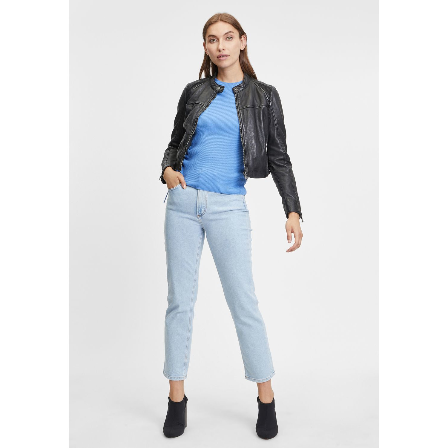 Geaca Scurta de Piele Dama Gipsy Neagra G2WAdana – Geci de Piele