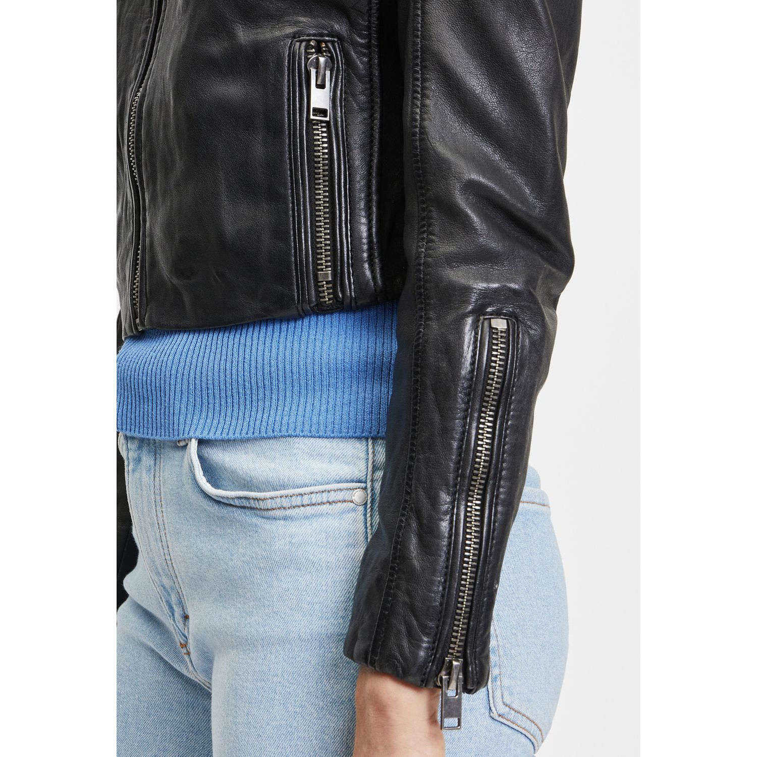 Geaca Scurta de Piele Dama Gipsy Neagra G2WAdana – Geci de Piele