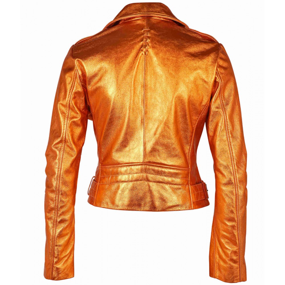 Geaca de Piele Dama Gipsy Portocaliu Metalic G2WAdine 2 SF LAMEV geci de piele - readytowear.ro