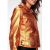 Geaca de Piele Dama Gipsy Portocaliu Metalic G2WAdine 2 SF LAMEV geci de piele - readytowear.ro