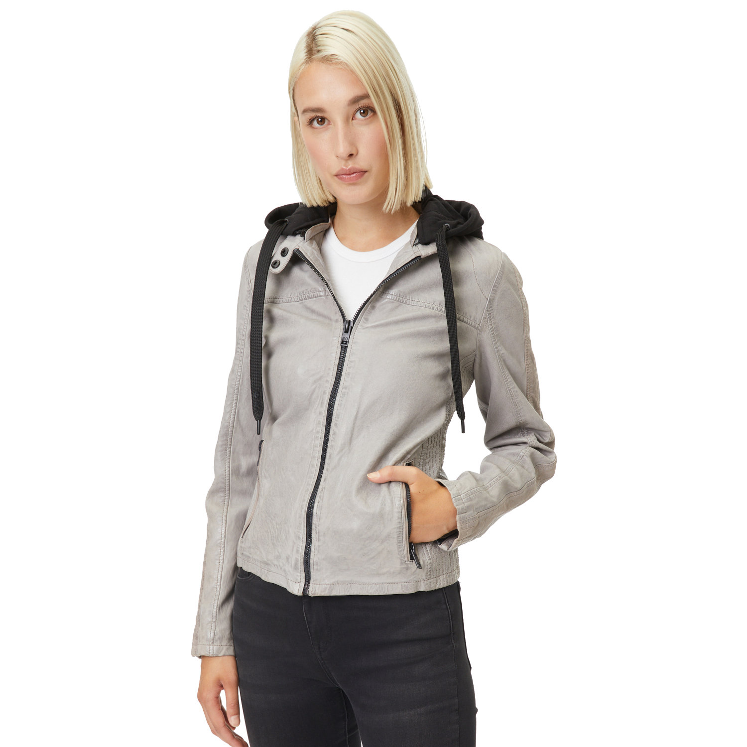 Geaca de Piele Dama Gipsy Gri Deschis G2WAlana – Geci de Piele Geaca de Piele Dama Gipsy Gri Deschis G2WAlana – Geci de Piele