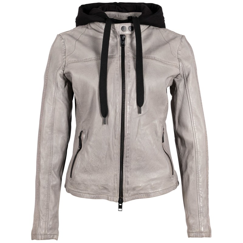 Geaca de Piele Dama Gipsy Gri Deschis G2WAlana – Geci de Piele