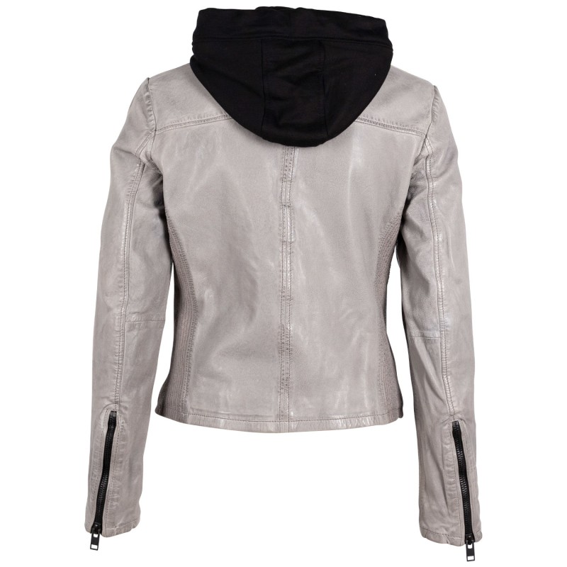 Geaca de Piele Dama Gipsy Gri Deschis G2WAlana – Geci de Piele