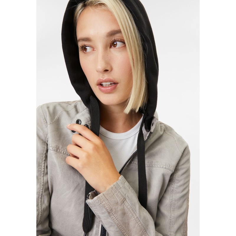 Geaca de Piele Dama Gipsy Gri Deschis G2WAlana – Geci de Piele