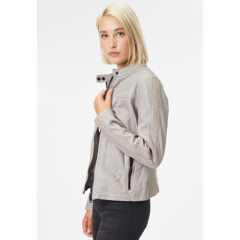 Geaca de Piele Dama Gipsy Gri Deschis G2WAlana – Geci de Piele