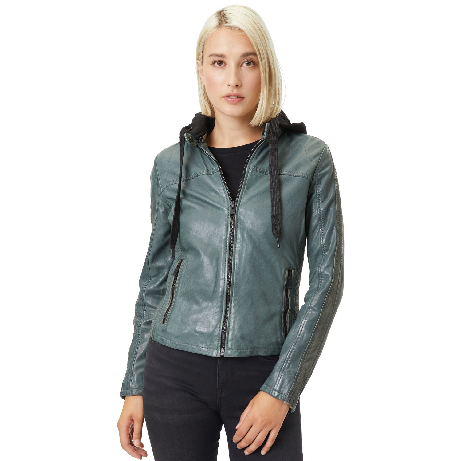 Geaca de Piele Dama Gipsy Verde Inchis G2WAlana – Geci de Piele