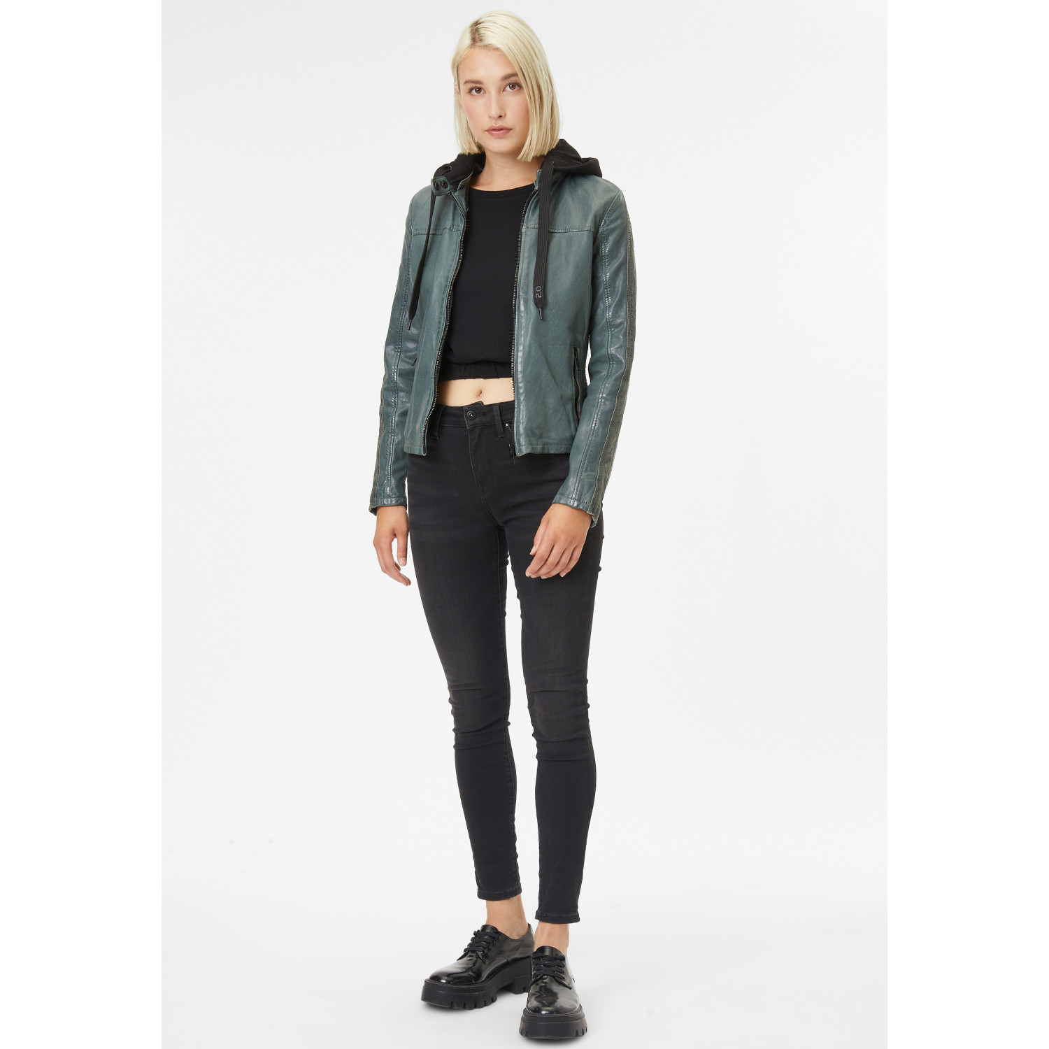 Geaca de Piele Dama Gipsy Verde Inchis G2WAlana – Geci de Piele