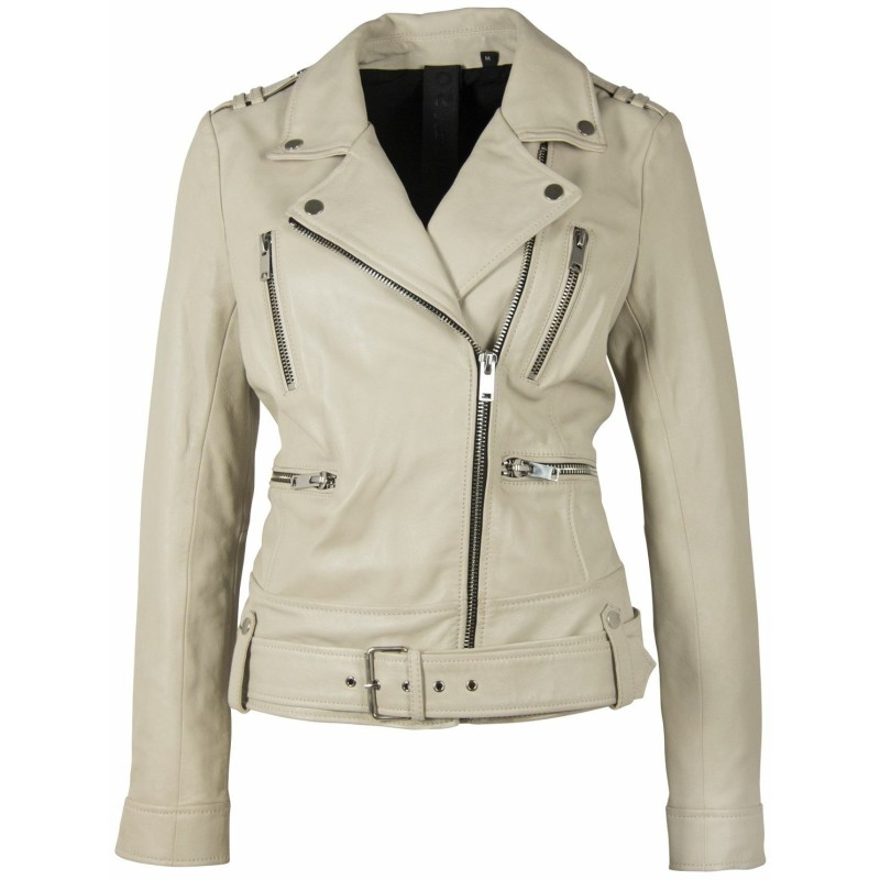 Geaca de Piele Dama Gipsy Alba G2WAnca SF LAROXV – IMBRACAMINTE