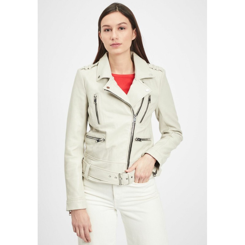 Geaca de Piele Dama Gipsy Alba G2WAnca SF LAROXV – IMBRACAMINTE