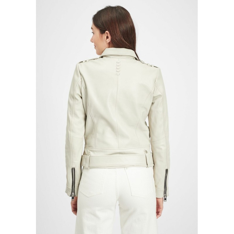 Geaca de Piele Dama Gipsy Alba G2WAnca SF LAROXV – IMBRACAMINTE