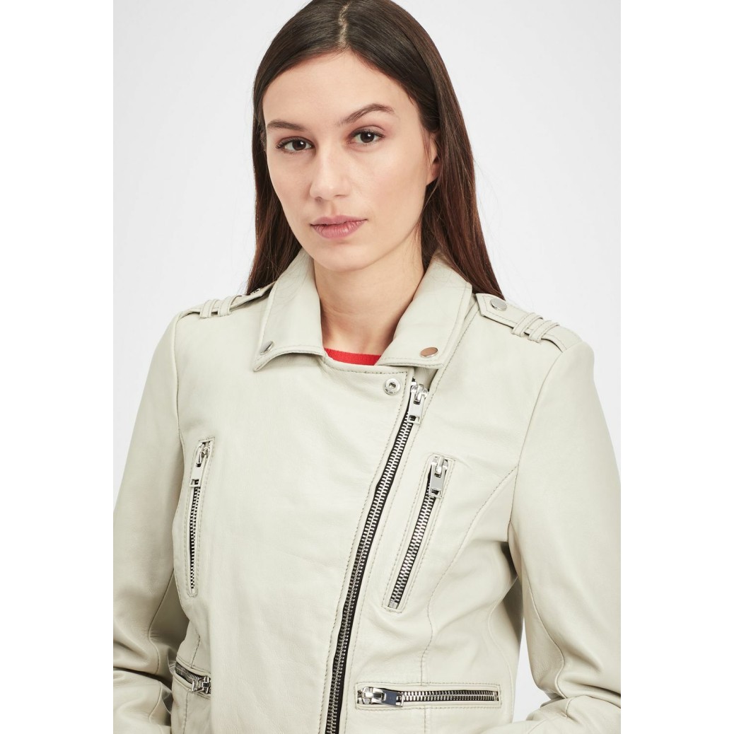 Geaca de Piele Dama Gipsy Alba G2WAnca SF LAROXV – IMBRACAMINTE