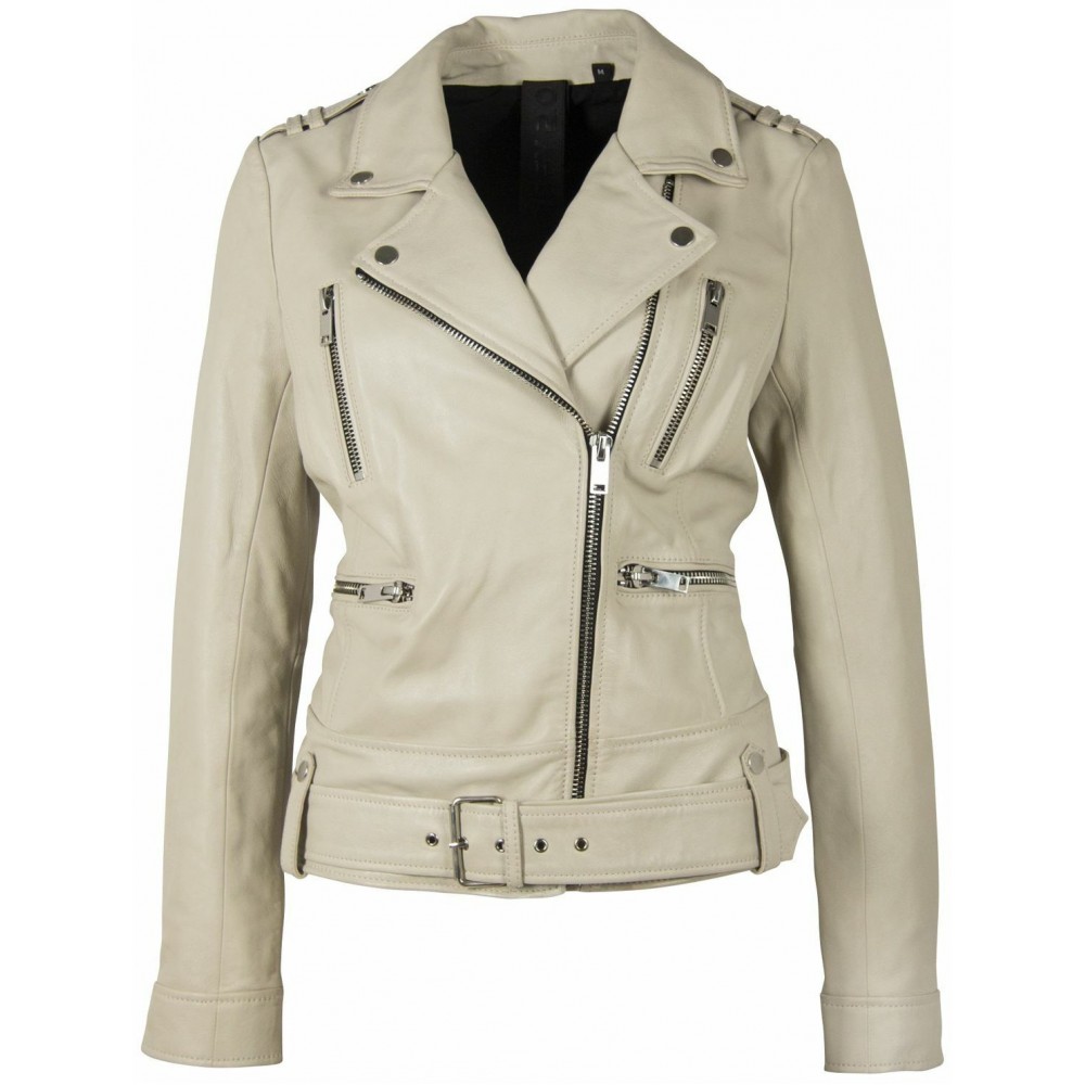 Geaca de Piele Dama Gipsy Alba G2WAnca SF LAROXV - readytowear