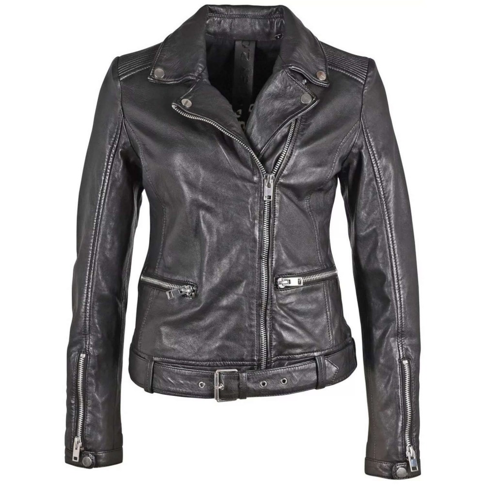 Geaca de Piele Dama Gipsy Neagra G2WArisha SF LASARV Geaca de Piele Dama Gipsy Neagra G2WArisha SF LASARV - readytowear