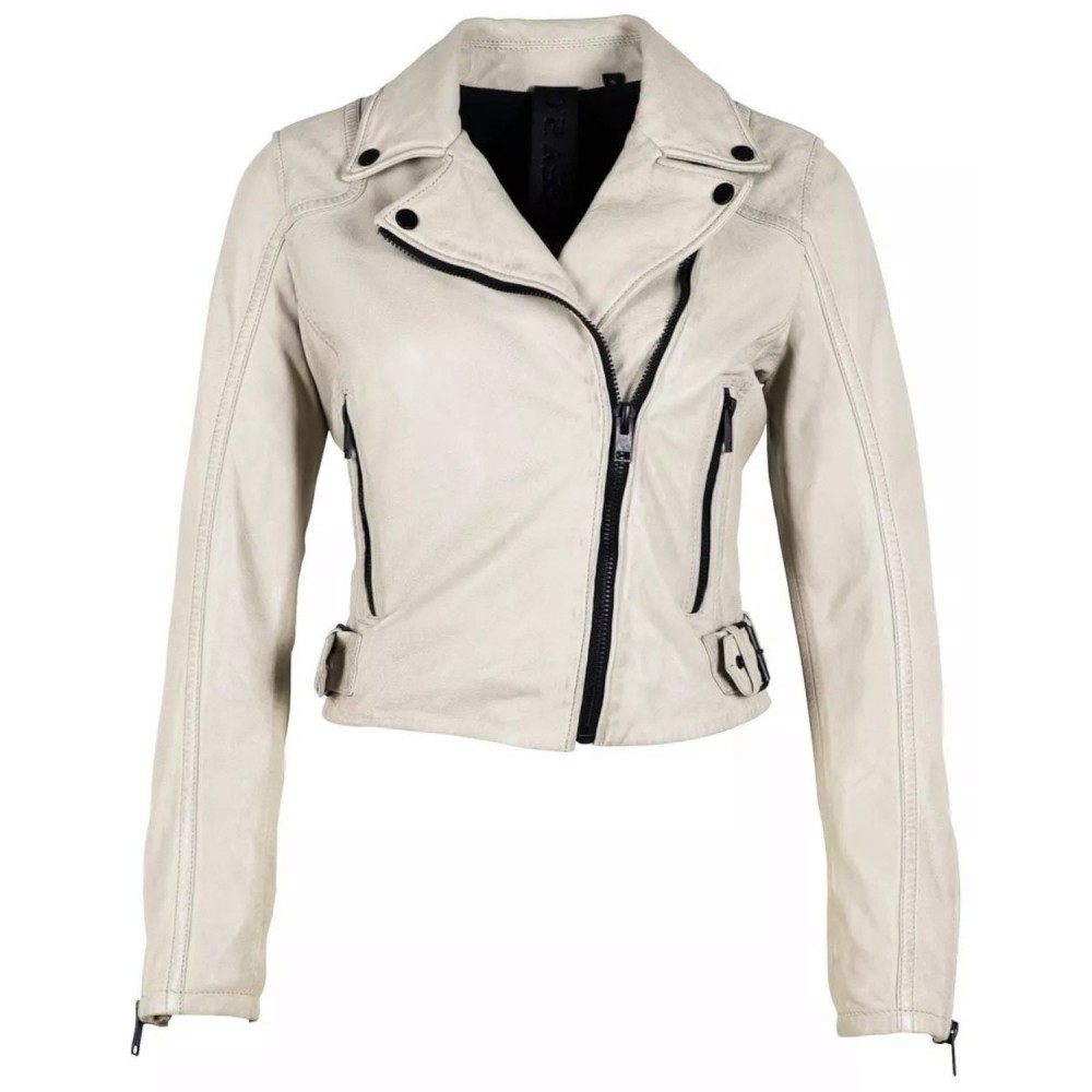 Geaca de Piele Dama Gipsy Alb Murdar G2WBita – Black Friday