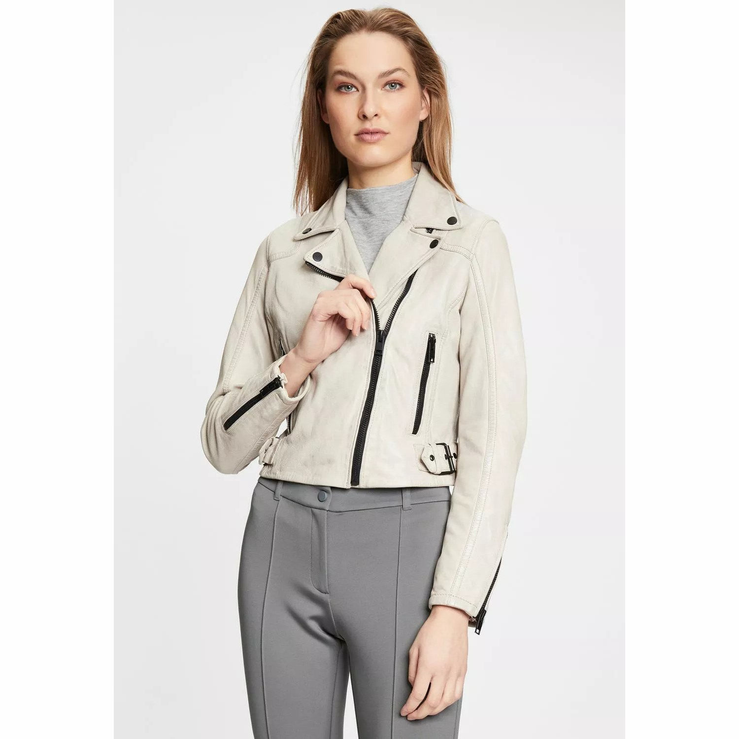 Geaca de Piele Dama Gipsy Alb Murdar G2WBita – Black Friday Geaca de Piele Dama Gipsy Alb Murdar G2WBita – Black Friday