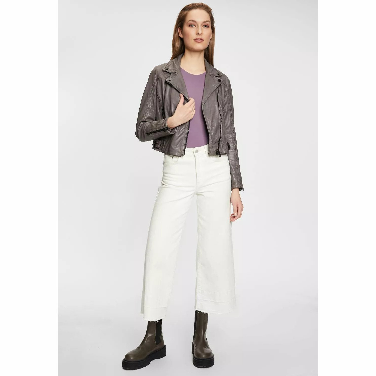 Geaca de Piele Dama Gipsy Gri G2WBita – IMBRACAMINTE