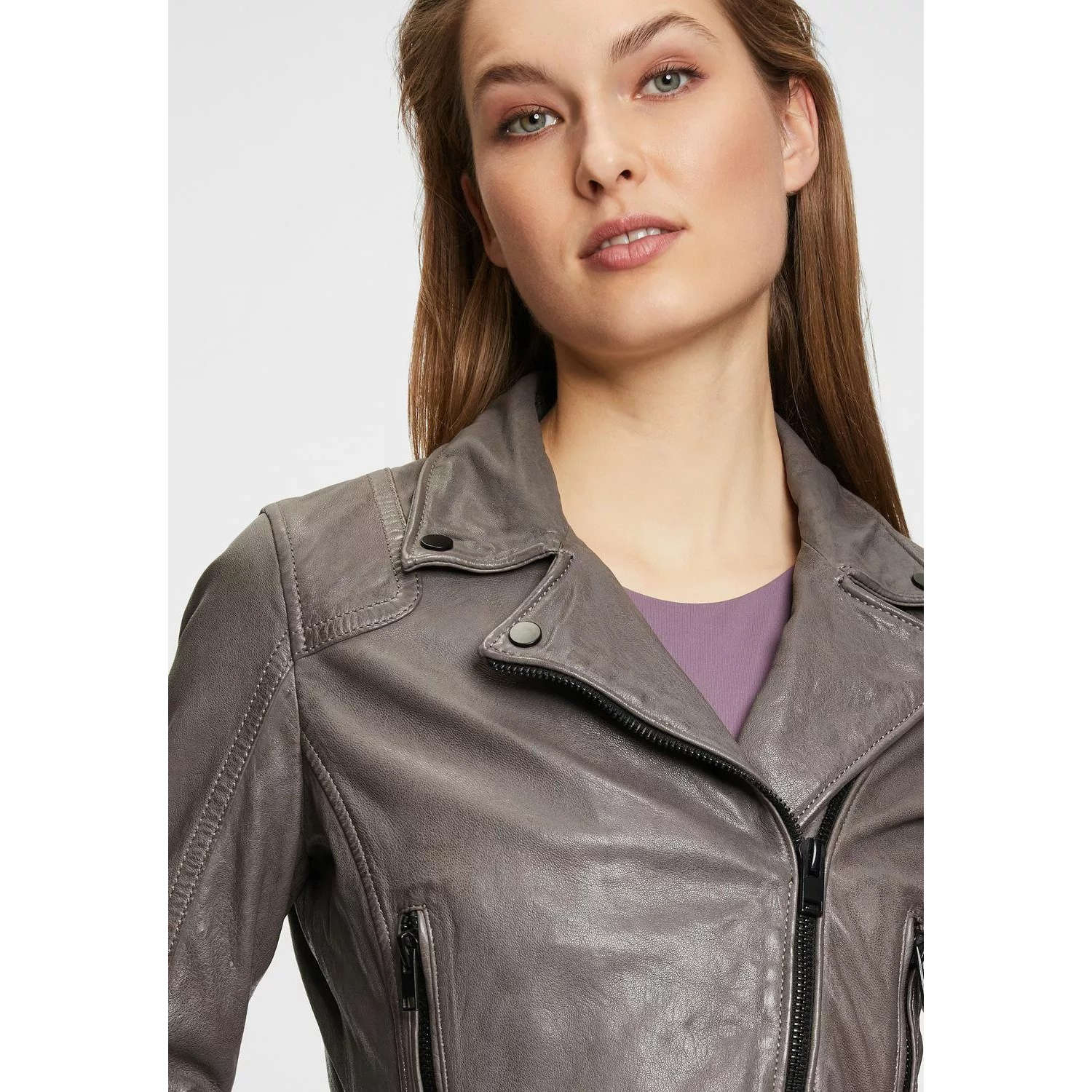 Geaca de Piele Dama Gipsy Gri G2WBita – IMBRACAMINTE