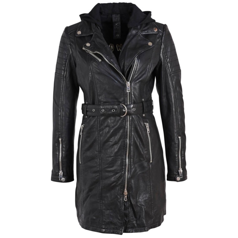 Geaca Lunga de Piele Dama Gipsy Neagra G2WCyara – IMBRACAMINTE