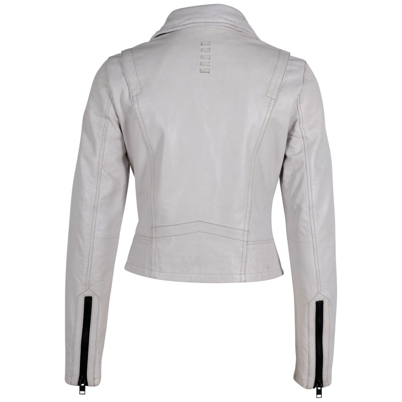 Geaca de Piele Dama Gipsy Alb Murdar G2WDalina – Black Friday