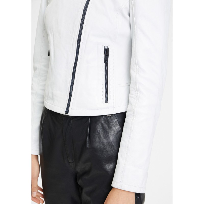 Geaca de Piele Dama Gipsy Alb Murdar G2WDalina – Black Friday