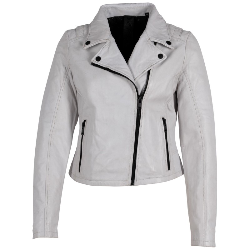 Geaca de Piele Dama Gipsy Alb Murdar G2WDalina – IMBRACAMINTE