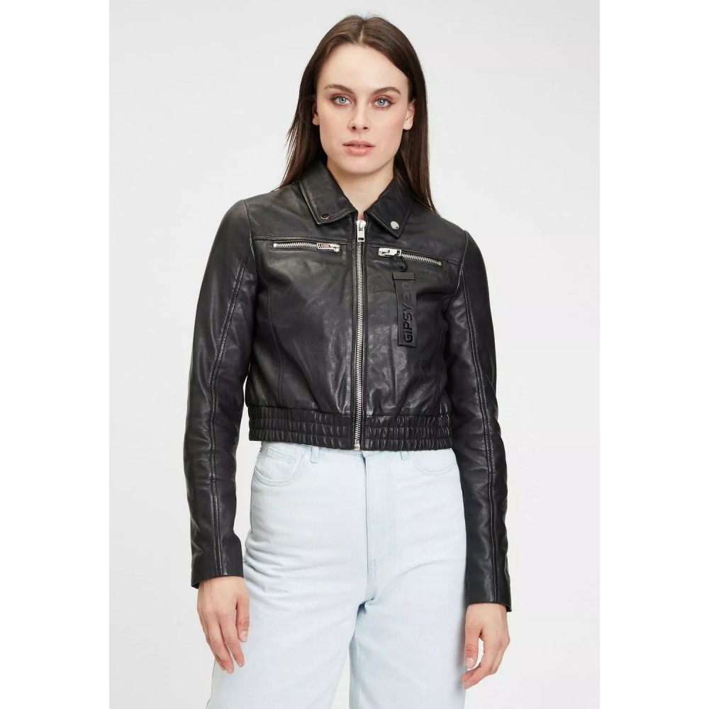 Geaca Scurta de Piele Dama Gipsy Neagra G2WDamara SF LABRIV geci de piele - readytowear.ro