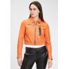 Geaca Scurta de Piele Dama Gipsy Portocalie G2WDamara SF LABRIV geci de piele - readytowear.ro