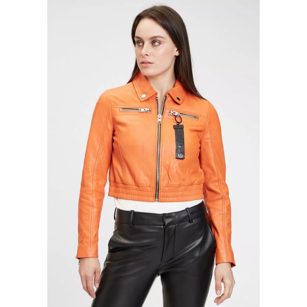 Geaca Scurta de Piele Dama Gipsy Portocalie G2WDamara SF LABRIV Geaca Scurta de Piele Dama Gipsy Portocalie G2WDamara SF LABRIV - readytowear.ro