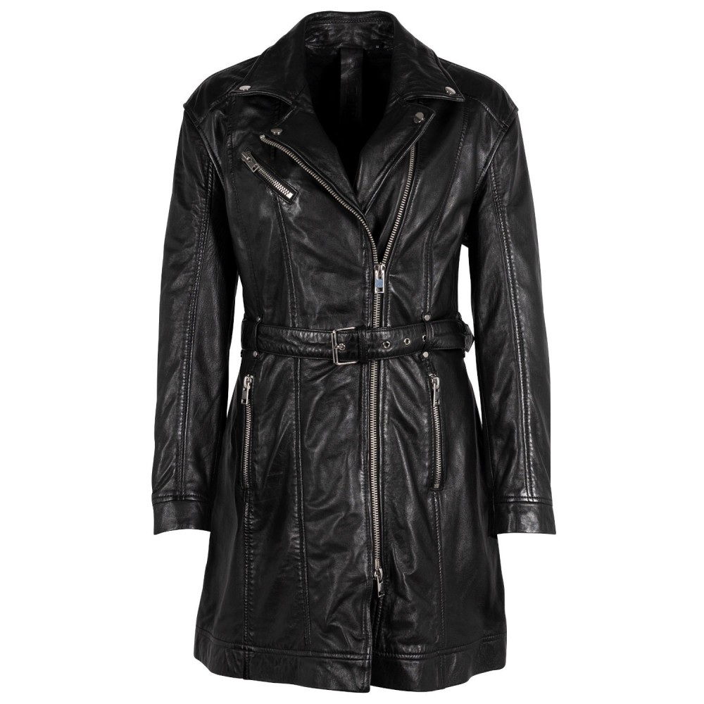 Geaca Lunga de Piele Dama Gipsy Neagra G2WDayna Geaca Lunga de Piele Dama Gipsy Neagra G2WDayna - readytowear.ro