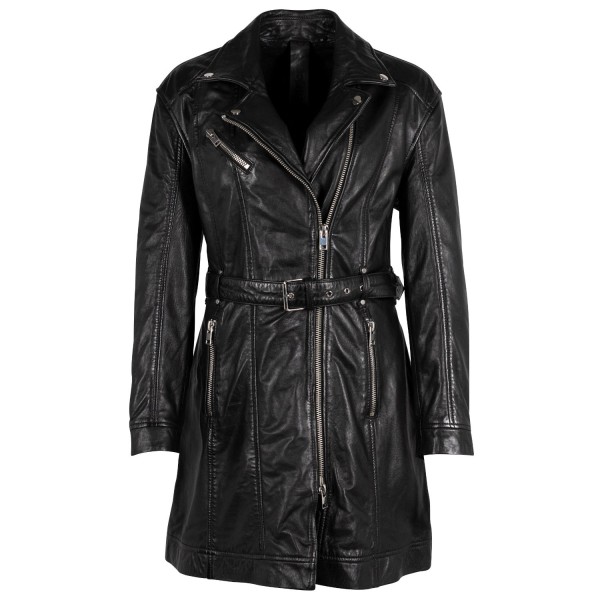 Geaca Lunga de Piele Dama Gipsy Neagra G2WDayna – IMBRACAMINTE — fotografia 3