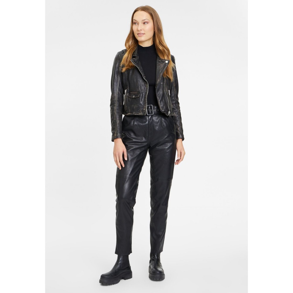 Geaca de Piele Dama Gipsy Negru Antic G2WDovea Geaca de Piele Dama Gipsy Negru Antic G2WDovea - readytowear.ro