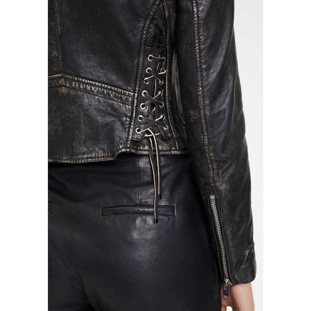 Geaca de Piele Dama Gipsy Negru Antic G2WDovea Geaca de Piele Dama Gipsy Negru Antic G2WDovea - readytowear.ro