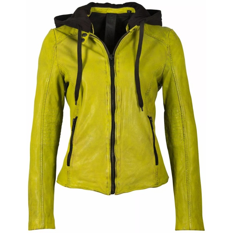 Geaca de Piele Dama Gipsy Galben Acid G2WIkia SF LAPOLV – IMBRACAMINTE