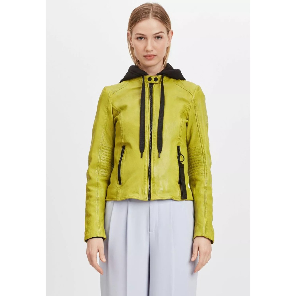 Geaca de Piele Dama Gipsy Galben Acid G2WIkia SF LAPOLV – IMBRACAMINTE