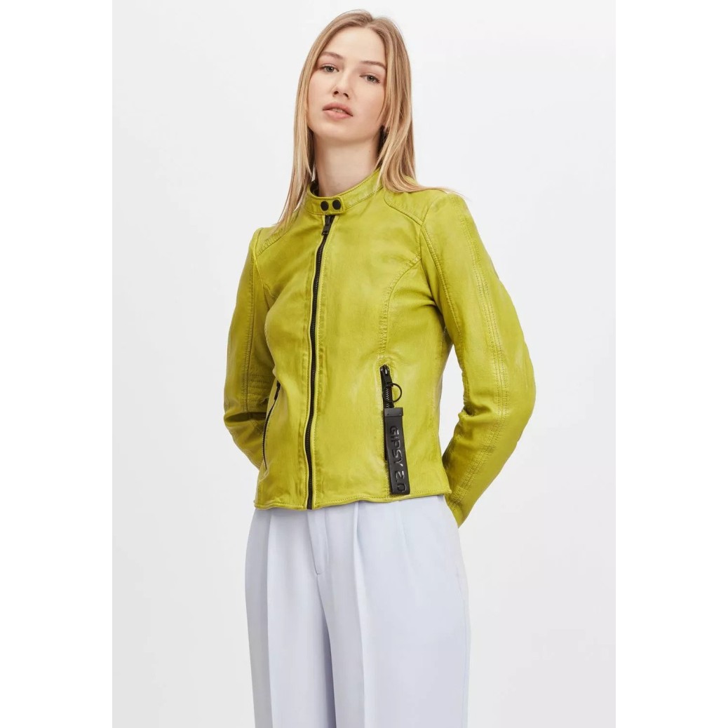 Geaca de Piele Dama Gipsy Galben Acid G2WIkia SF LAPOLV – IMBRACAMINTE