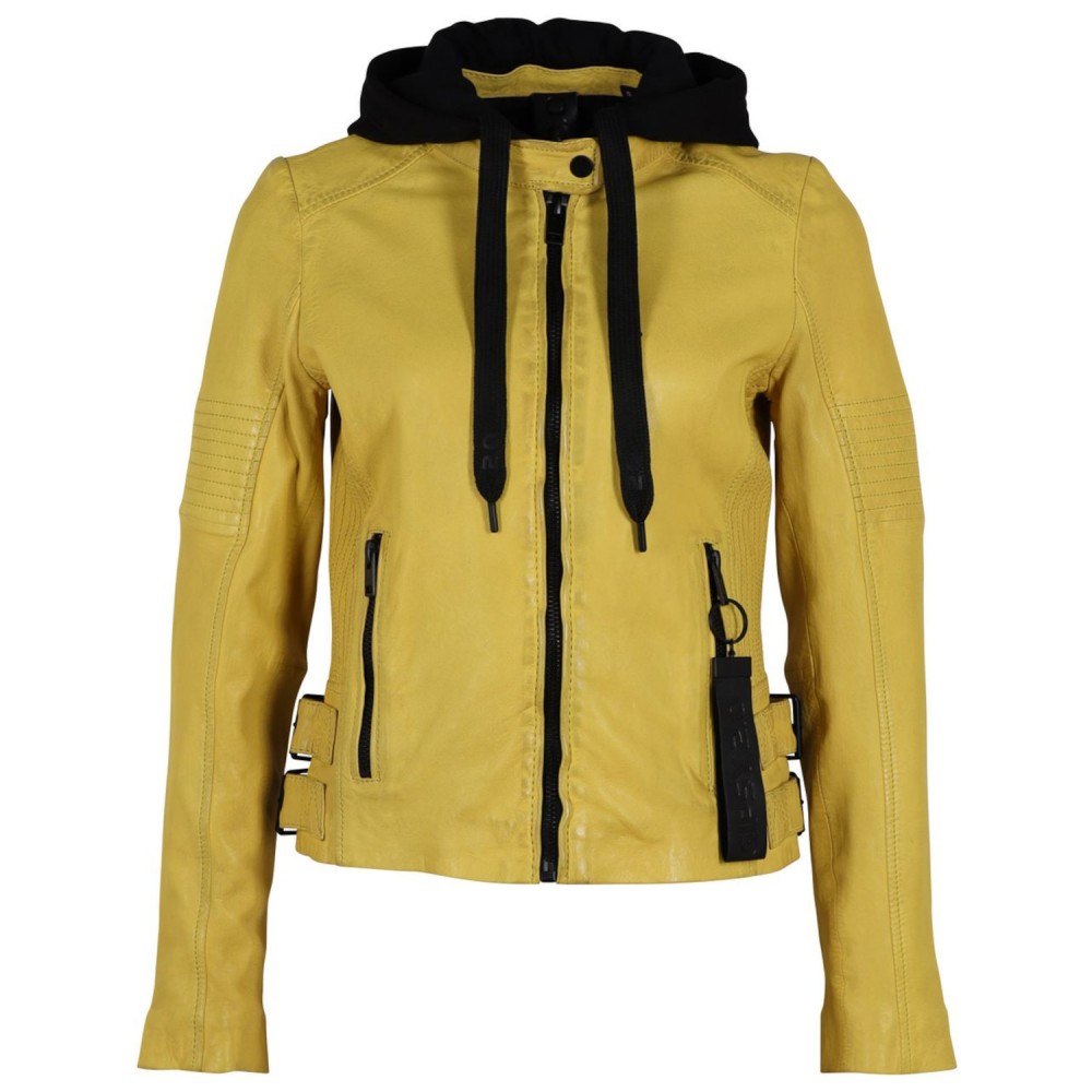 Geaca de Piele Dama Gipsy Galbena G2WJada - readytowear.ro