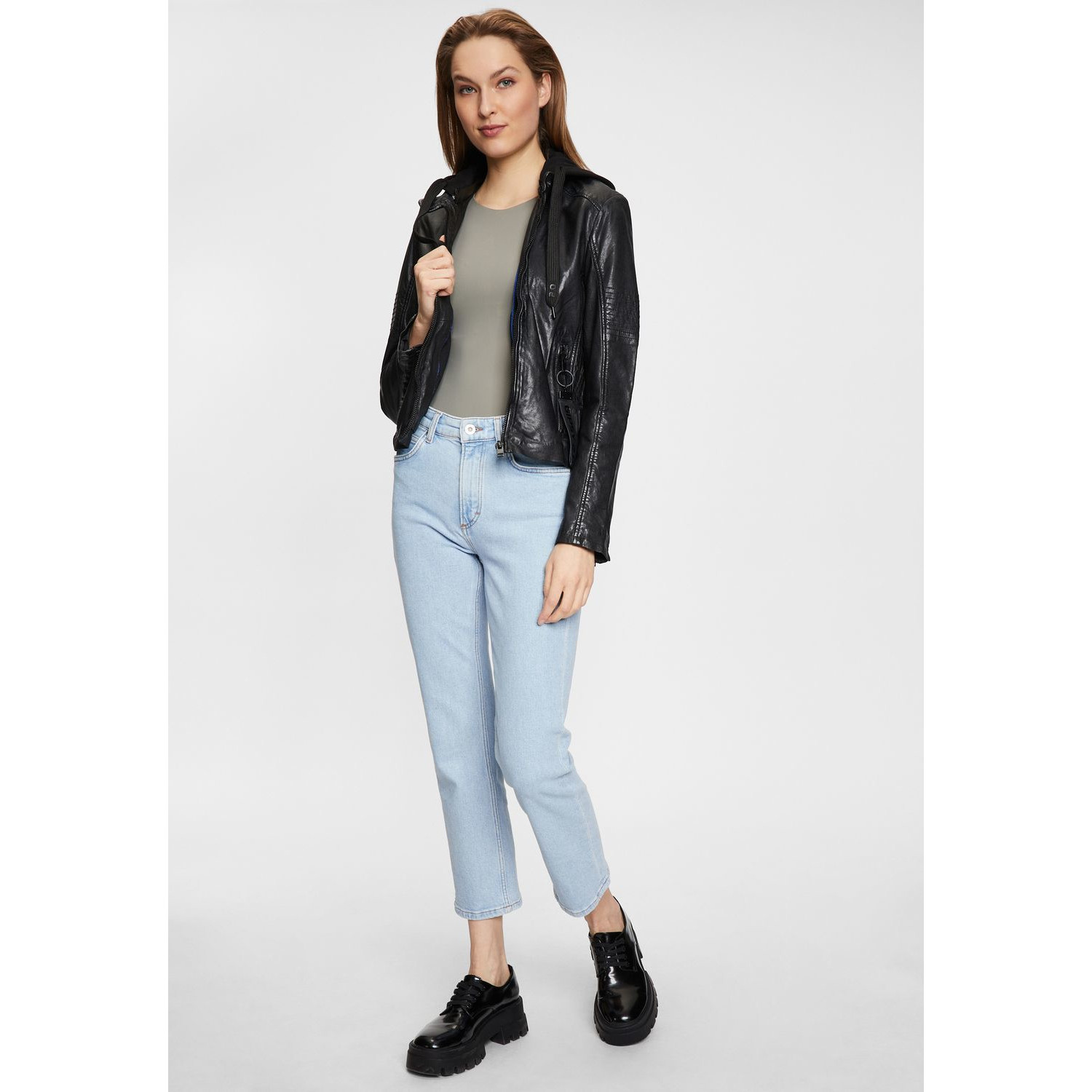 Geaca de Piele Dama Gipsy Neagra G2WJada – Black Friday