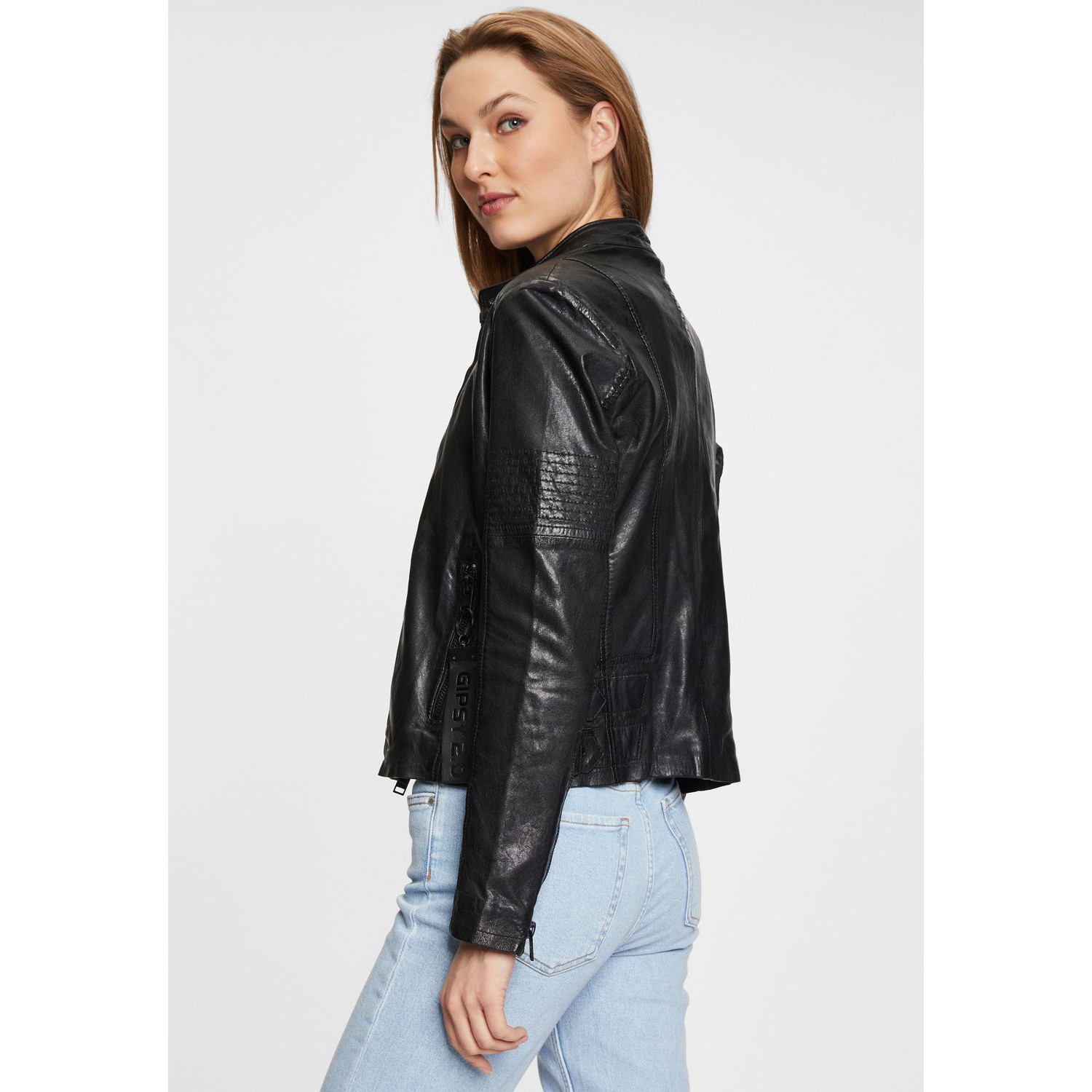 Geaca de Piele Dama Gipsy Neagra G2WJada – Black Friday