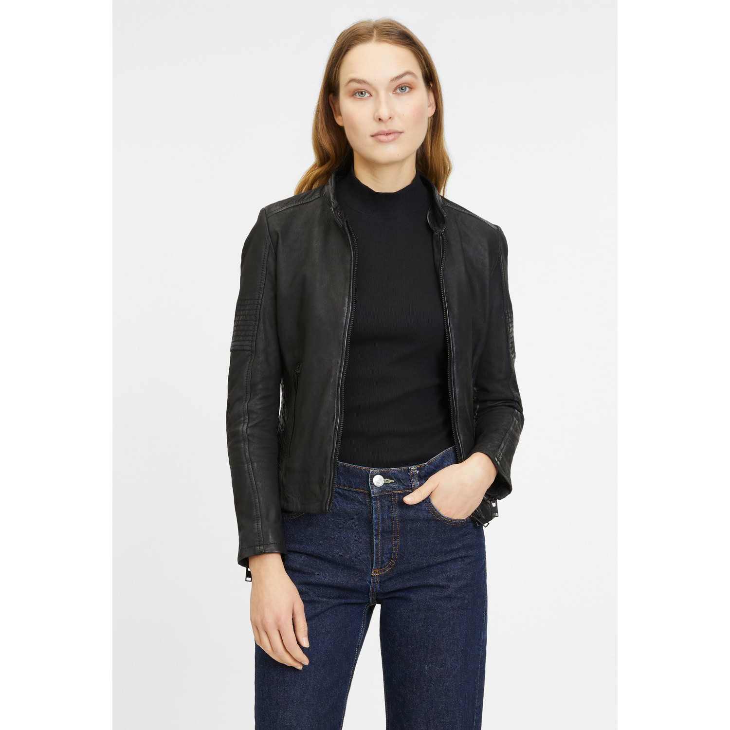 Geaca de Piele Dama Gipsy Neagra G2WJadyn – Black Friday