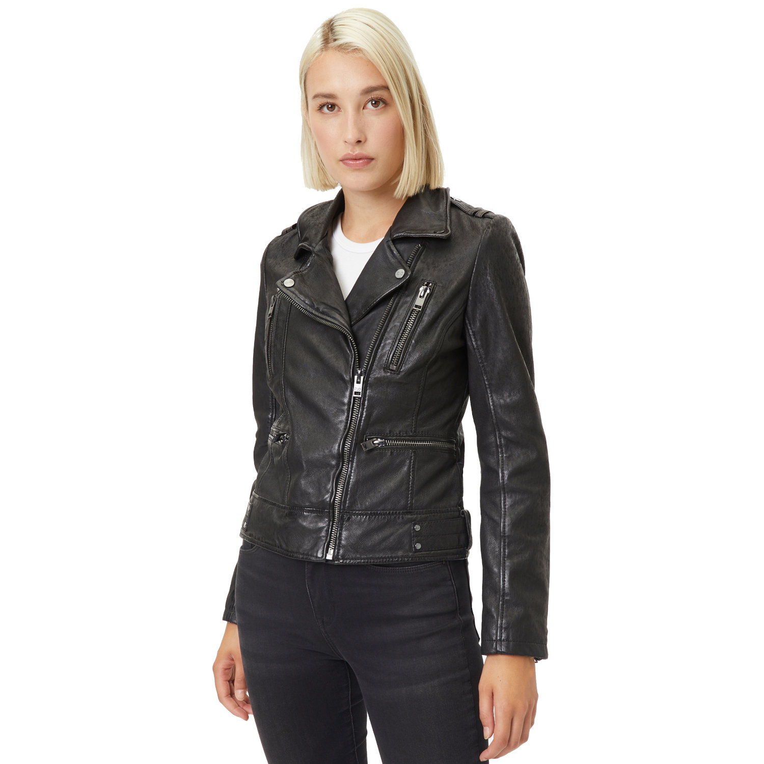 Geaca de Piele Dama Gipsy Neagra G2WJovia – Black Friday