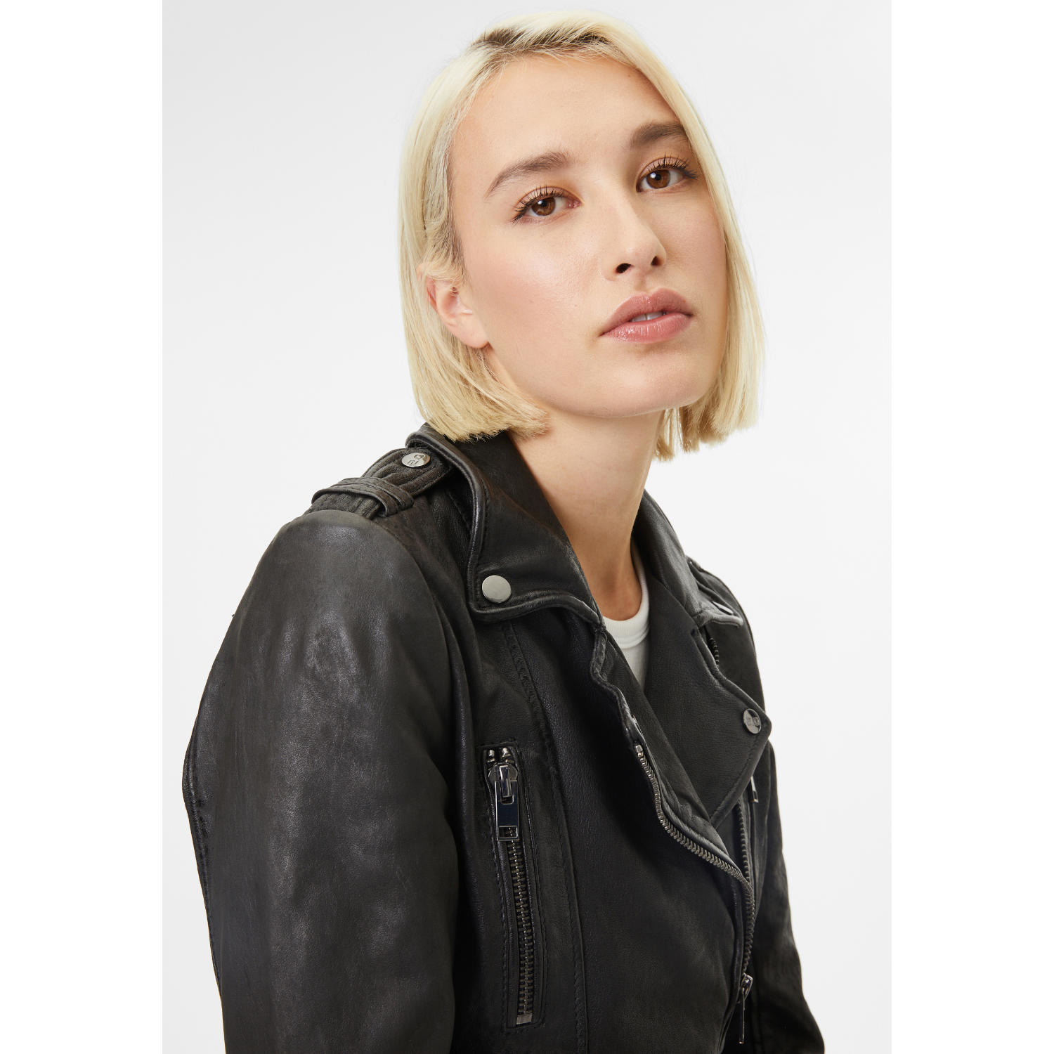 Geaca de Piele Dama Gipsy Neagra G2WJovia – Black Friday