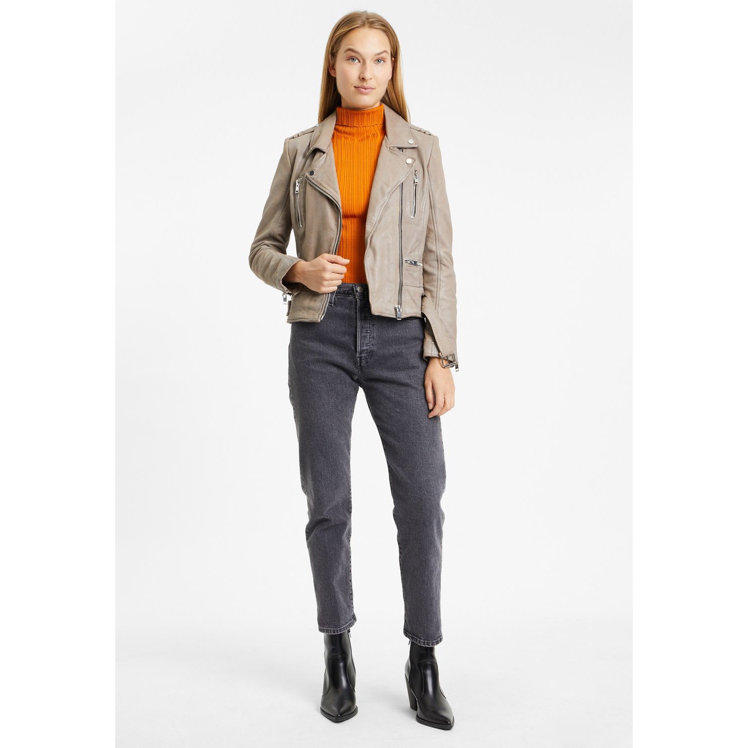 Geaca de Piele Dama Gipsy Gri G2WKagami – Black Friday