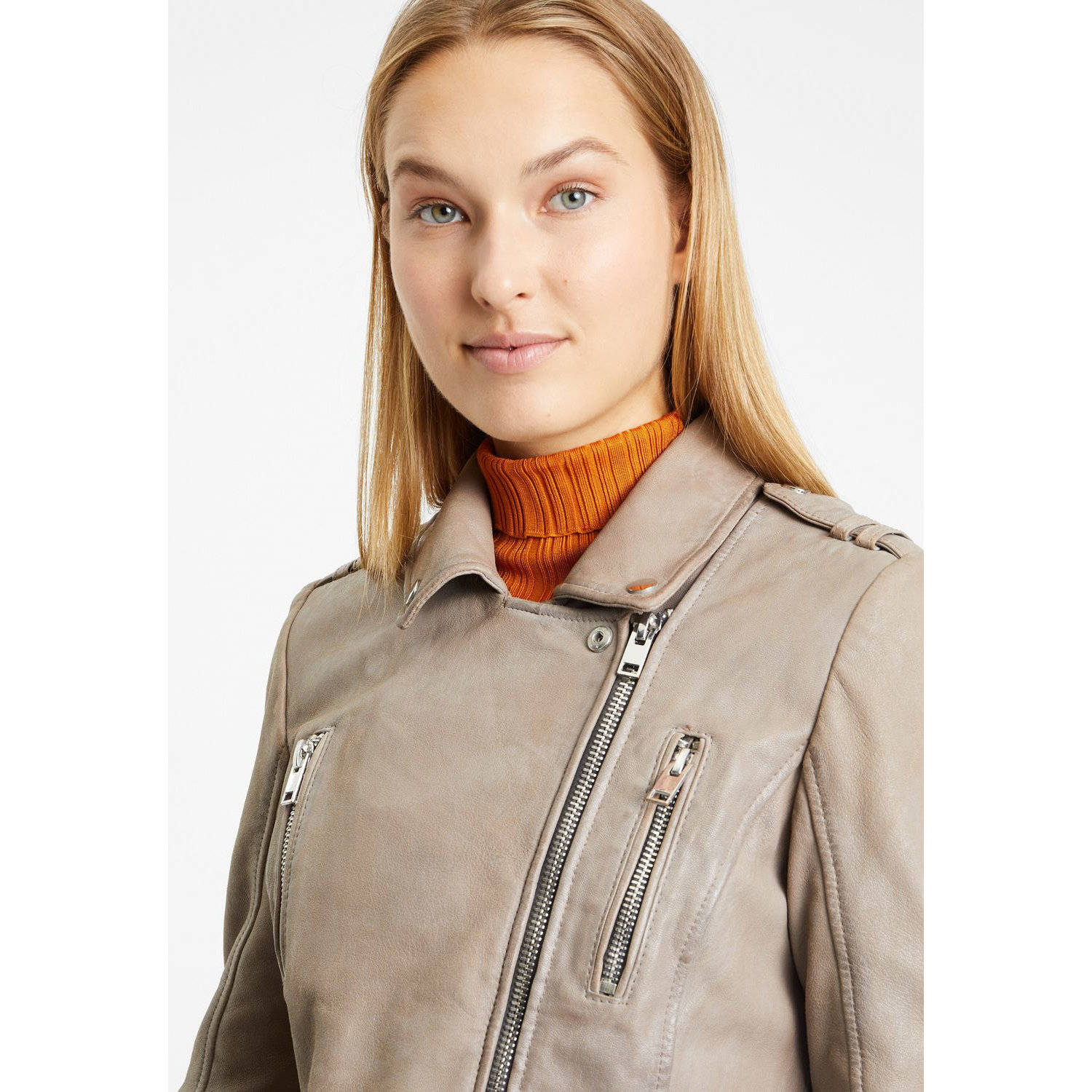 Geaca de Piele Dama Gipsy Gri G2WKagami – Black Friday