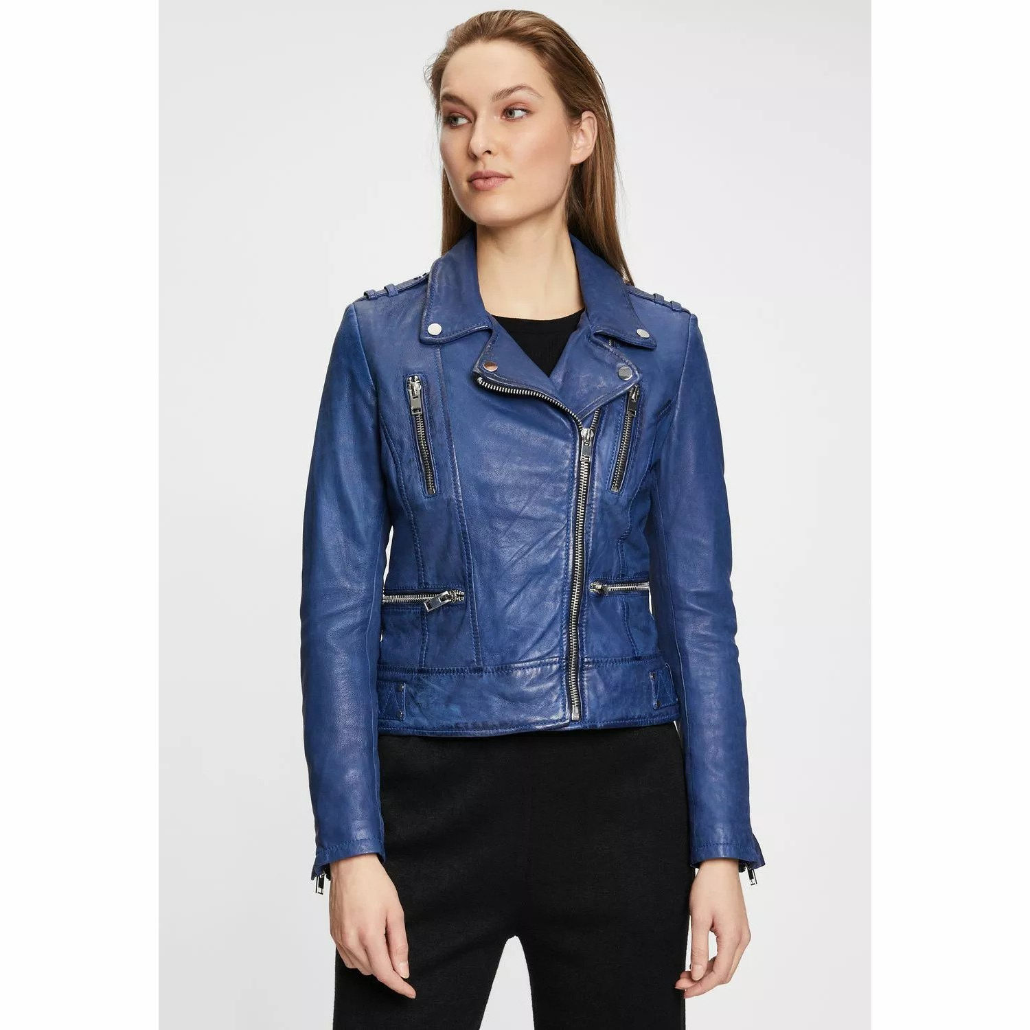 Geaca de Piele Dama Gipsy Albastra G2WKora – Black Friday