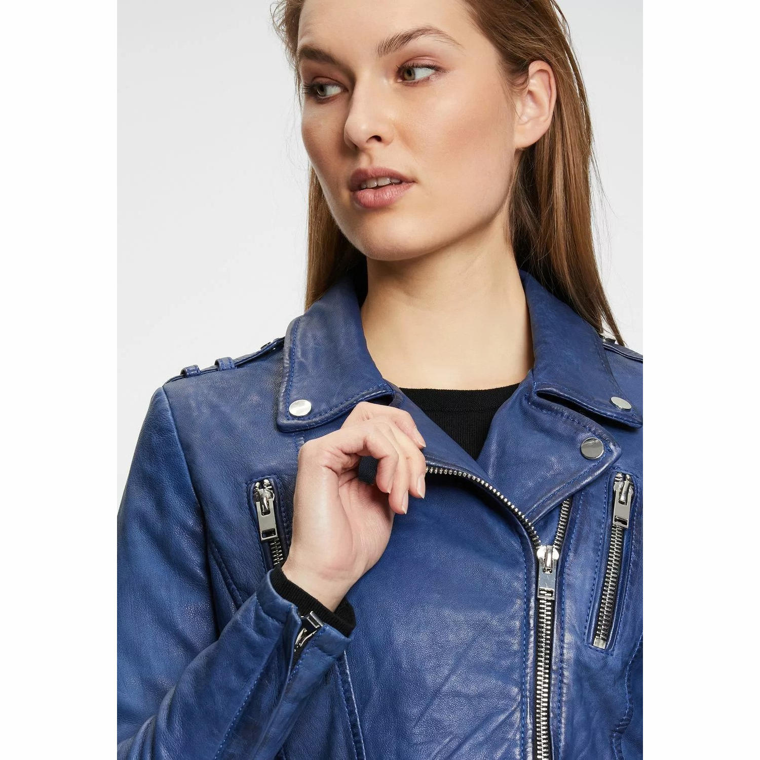 Geaca de Piele Dama Gipsy Albastra G2WKora – Black Friday