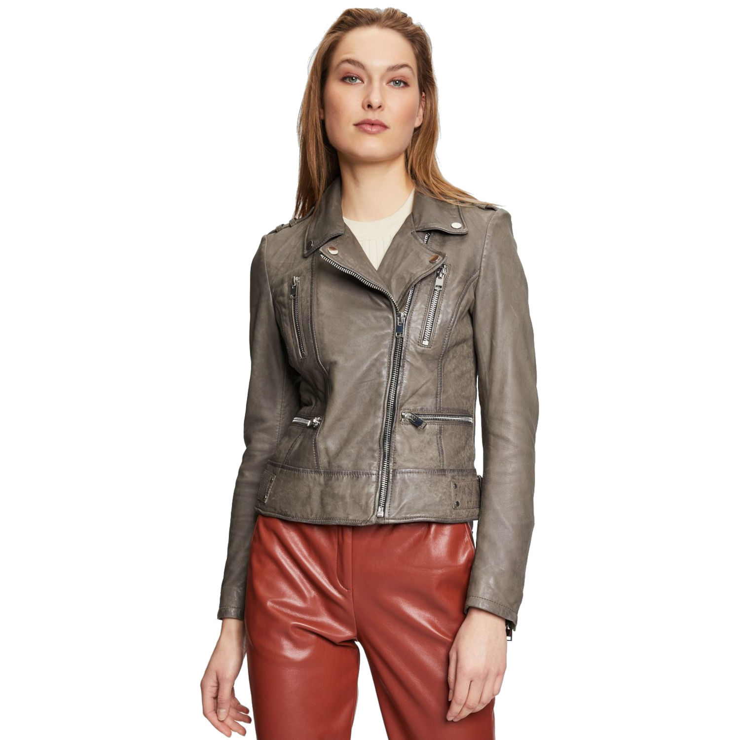 Geaca de Piele Dama Gipsy Gri G2WKora – IMBRACAMINTE