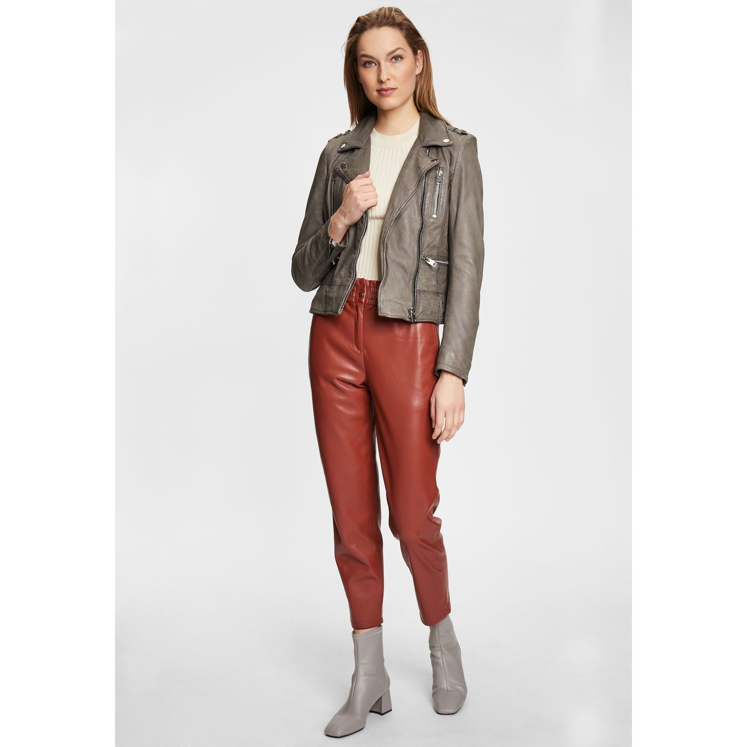 Geaca de Piele Dama Gipsy Gri G2WKora – IMBRACAMINTE